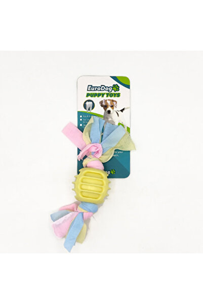 Eurodog ZENGEMTR Puppy T أسنان كروية صغيرة صفراء (01036) للخدش واللعب.
