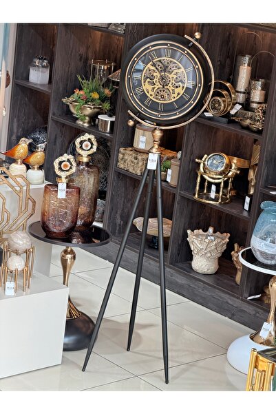 YASAR CONCEPT Cavendish Metal Çarklı Tripod Ayaklı Saat 40x153 Cm