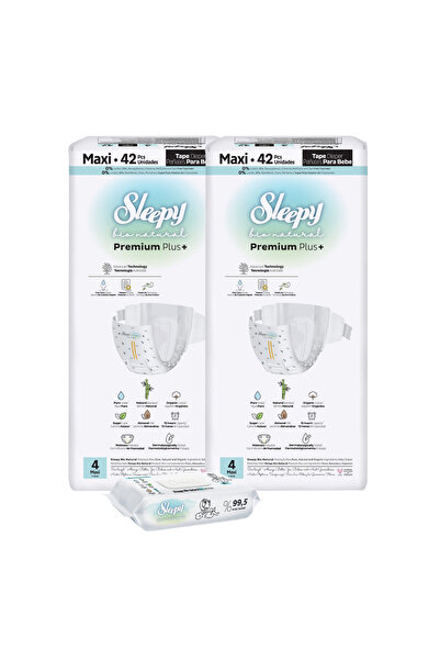 Sleepy 2x Scutece BIO PREMIUM Mărimea 4 Maxi 42 bucăți
