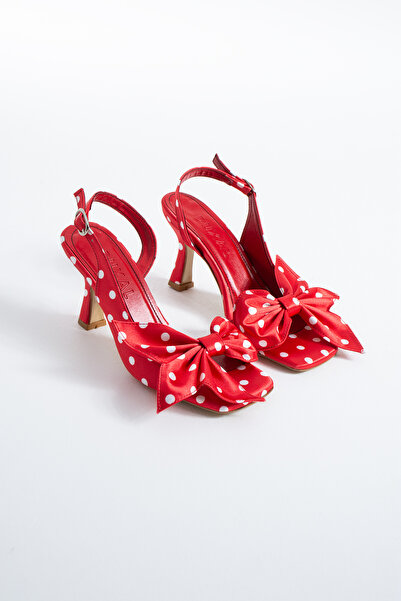 DUXAL SHOES Fleur Women's Polka Dot Open-Back Heeled Shoes