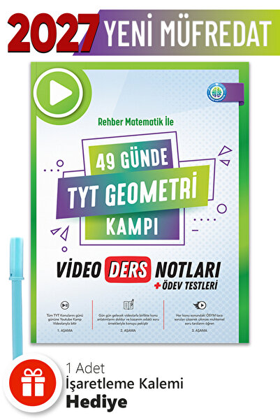 REHBER MATEMATİK YAYINLARI 49 Günde Tyt Geometri Video Ders Notları + Hediyeli