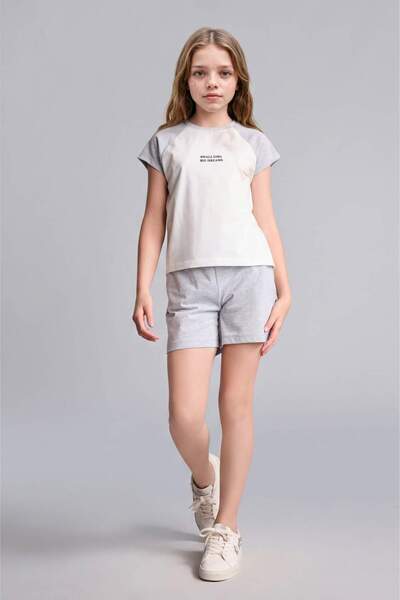 DeFacto Ribana 2-Piece Light Gray Melange Set for Girls I0044A826Hs