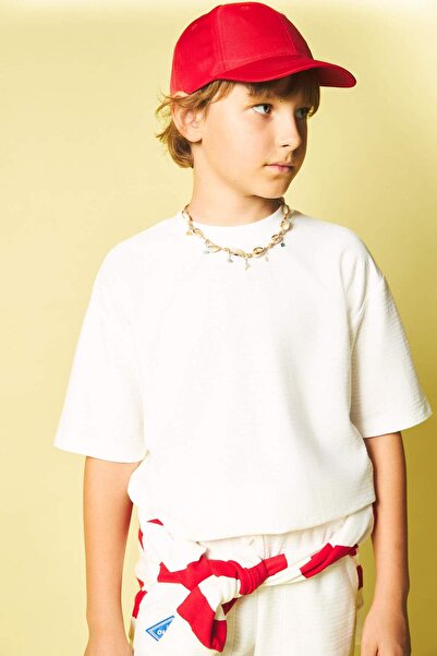 DeFacto Oversize Crew Neck Printed Short Sleeve Ecru T-Shirt for Boys H7177A8...