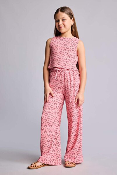 DeFacto Crinkle Fabric Patterned 2-Piece Set for Girls H6574A826Sm