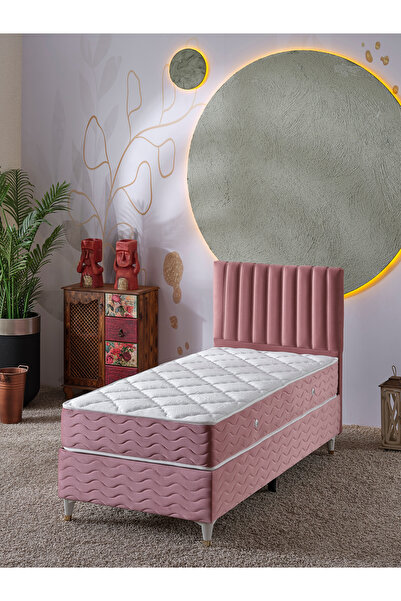 beehanem Ezgi Genç Kız Odası Pembe 100x200 Geniş Tek Kişilik Yatak + Baza + B...