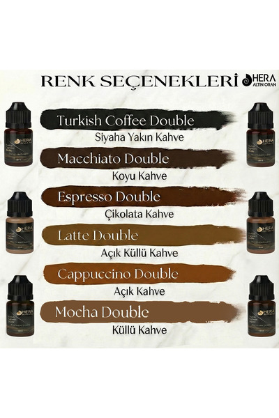 Hera Altın Oran 14 Adet 10ml Kalıcı Makyaj, Microblading, Dudak Renklendirme , Eyeliner Boyası Full Set