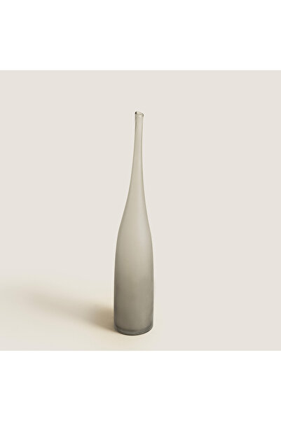 Chakra Flute Glass Vase Gray Large Natural