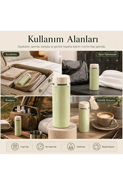 Unikit Seyahat Kiti - Makyaj Serum Diş Macunu Şampuan El Kremi Seyahat Kutusu...