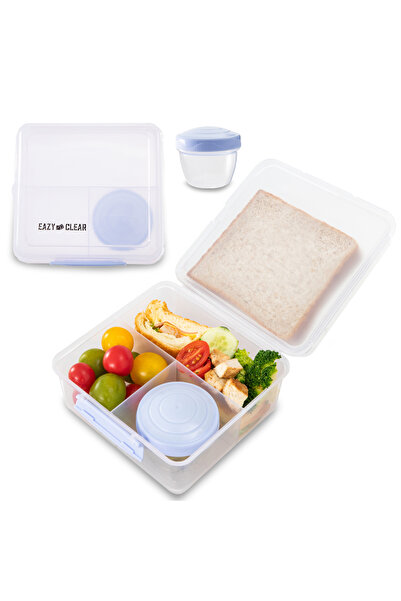 Eazy Kids All in One Lunch & Sandwich Box with Food Jar 1780ml – Leakproof 4-...
