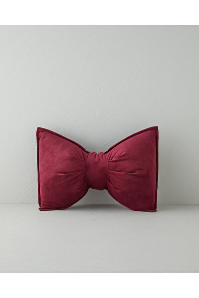 English Home Fiyonklu Dekoratif Kırlent 44x29 cm Bordo