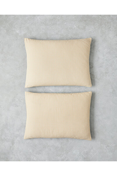 English Home Petit Check Pamuklu 2'li Yastık Kılıfı 50x70 cm Sarı-Yeşil