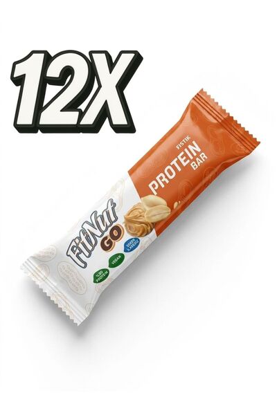 FitNut Şekersiz Yer Fıstıklı Protein Bar -12 Adetx 40 gr (sade-%30 Protein)
