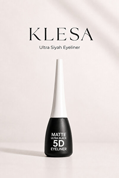 KLESA Matte Ultra Black 5D Eyeliner – Suya Dayanıklı, Gün Boyu Kalıcı, Yoğun ...