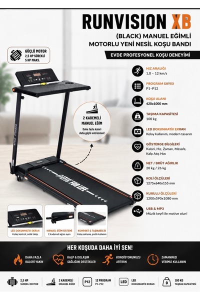 Hattrick Runvision XB Tam Katlanabilir Yeni Nesil Koşu Bandı