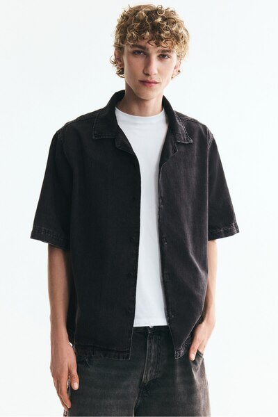H&M Erkek Yaka Kot Gömlek Regular Fit