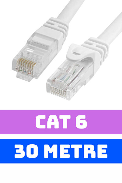 SatışMax Cat6 Ethernet Kablosu 30 Mt Metre Lan Internet Kablo Cat 6