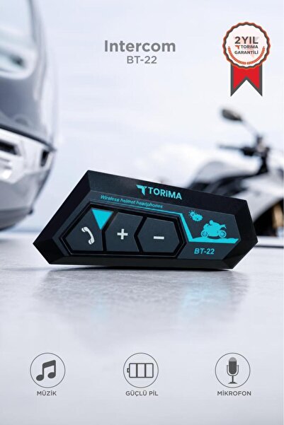 Torima 22 Bluetooth Motosiklet Kulaklığı Intercom Siyah Motorsiklet Kulaklık