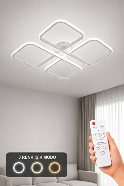 AvizeGO Nuvo LED Plafonyer Avize 3 Renk Kumandalı