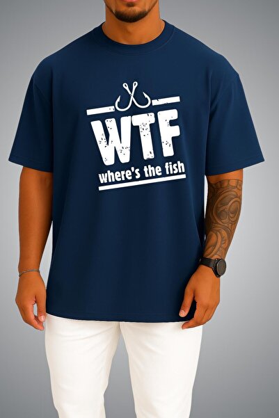 Bahriyeli Collection Oversize  - Where Is the Fish Chest Printed Unisex T-Shirt