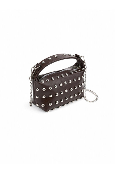 Nura Collection Women's Mini Size Studded Hand and Shoulder Bag with Cross St...