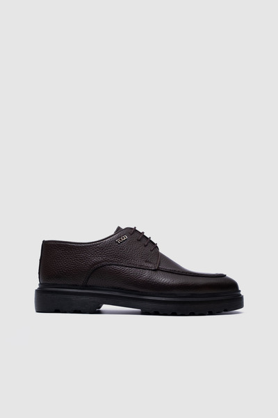TOGO Men's Brown Floater Genuine Leather Lace-Up Classic Casual Shoes [052044]