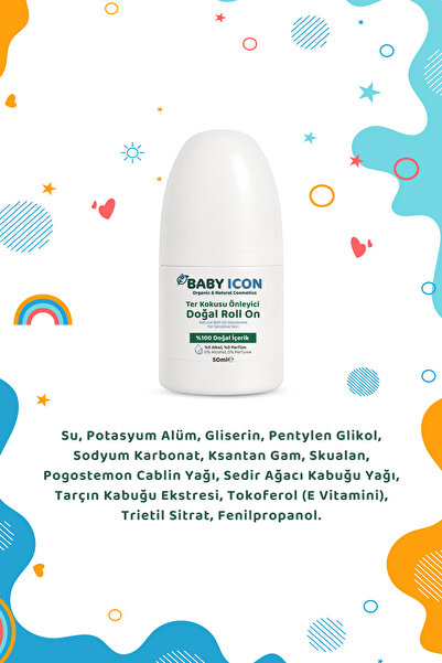 Baby İcon %100 Hassas Roll On Parfümsüz Ter Kokusu Önleyici Termal Su Katkılı