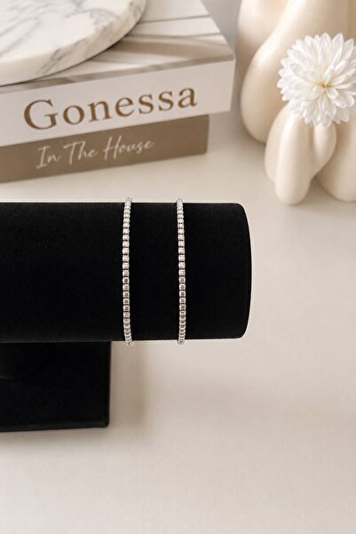 GONESSA Rubber Road White-Silver-Brown Bracelet