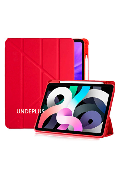 UnDePlus Apple iPad Air 11inç M4/M3/M2 2026-2024 Kılıf Kalem Bölmeli Trifoldi...