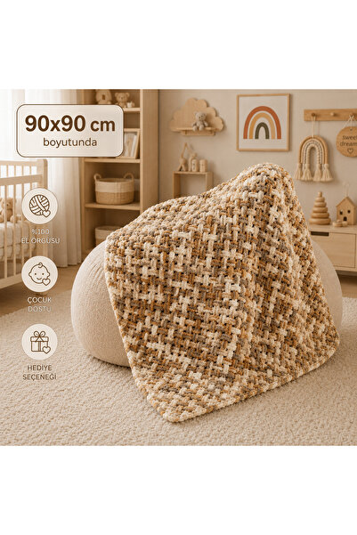 Custom Baby El Örgüsü Bebek Battaniyesi Hasır model - Alize Puffy İpten Yumuş...