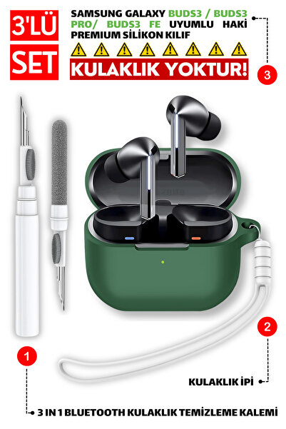EWEC Samsung Galaxy Buds3, Buds3 Pro, Buds3 FE Uyumlu Silikon Kılıf, Kulaklık...