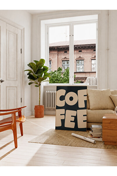 Nuqta لوحة قماشية كانفس تصميم عصري بكلمة COFFEE مقاس 60×40 سم