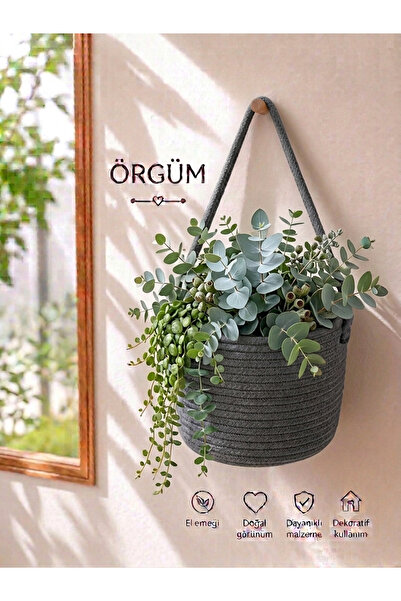 ÖRGÜM Coș organizator decorativ multifuncțional 15x15 cm PLANTĂ ȘI DISPOZITIV...