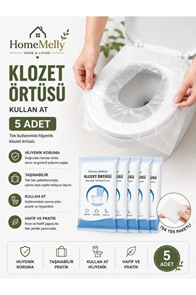 btm home 5’li Tek Kullanımlık Klozet Örtüsü – Anti Bakteriyel Hijyenik Koruyu...