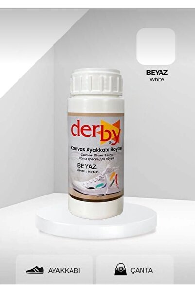 Derby Beyaz Kanvas - Bez / Kumaş Ayakkabı Boyası 100 ml