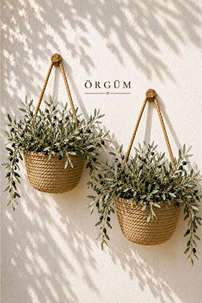 ÖRGÜM Coș Mini Organizator decorativ pentru ghivece de flori, set de 2 12x10 ...