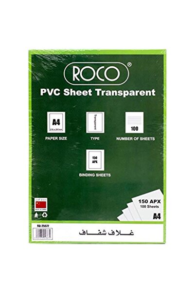 Roco Poly Binding Covers, A4 (21 X 29.7 cm), PVC (PolyVinylChloride), Clear