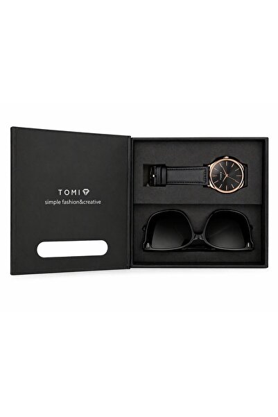 Tomi ساعة يد أنالوج Urban Edge T085 مع طقم نظارات شمسية هدية للرجال - حزام جل...