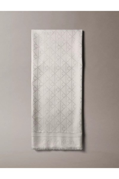 Calvin Klein Kadın CK Monogram Logolu Bej Şal & Eşarp & Fular LV04F8062G-QBV