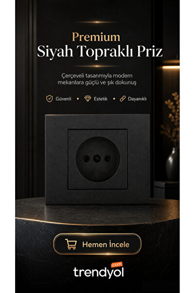 Ovivo Siyah Topraklı Priz