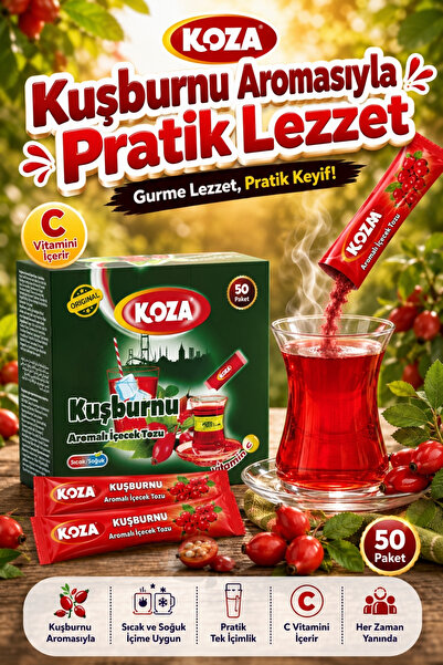 Koza Gurmelerin Seçimi Pratik Lezzet Kuşburnu Aromalı Tek İçimlik Premium Kuş...