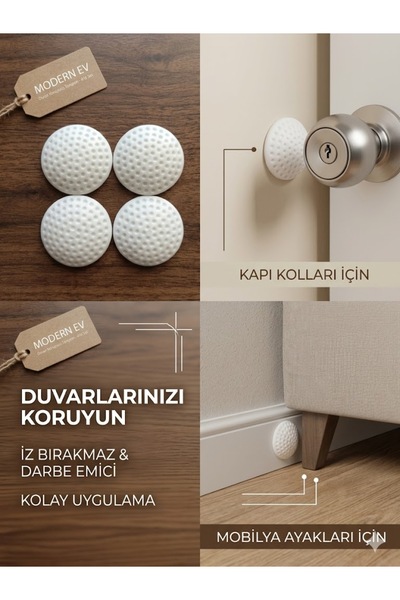 Kinlee Duvar Koruyucu Silikon Kapı Kolu Tamponu Darbe Emici Yapışkanlı Stoper...