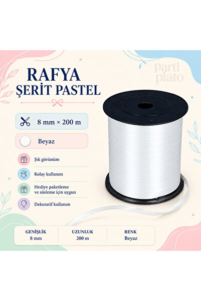 san Raffia 8mm 200m White