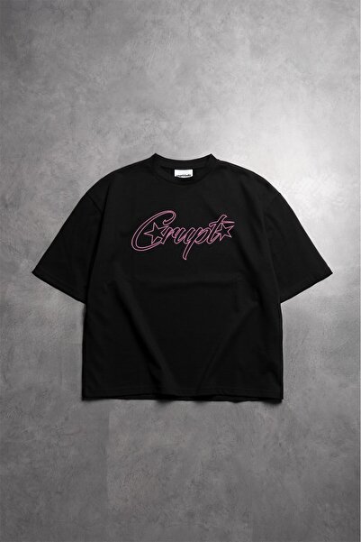 Crupt Studio تي شيرت رجالي من Pink Motion باللون الأسود Boxy Crop