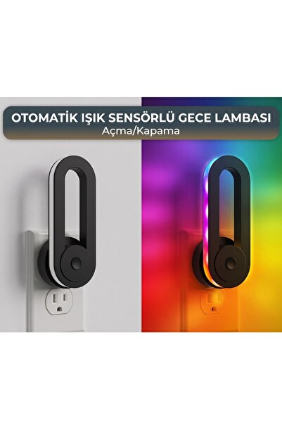 wiks Işık Sensörlü LED Lamba, Çok Renkli RGB Ambiyans ve Koridor Işığı
