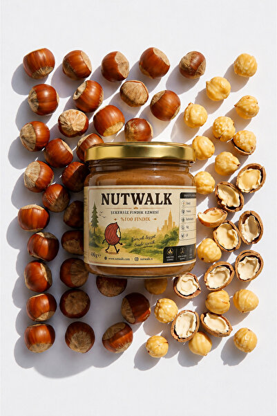 Nutwalk Üreticiden %100 Fındık Ezmesi 400 g | Şekersiz | Katkısız | Palm Yağı...
