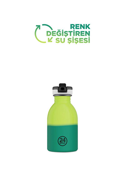 24Bottles Kids Bottle Reactive Sarı/Yeşil Paslanmaz Çelik Çocuk Su Matarası 2...
