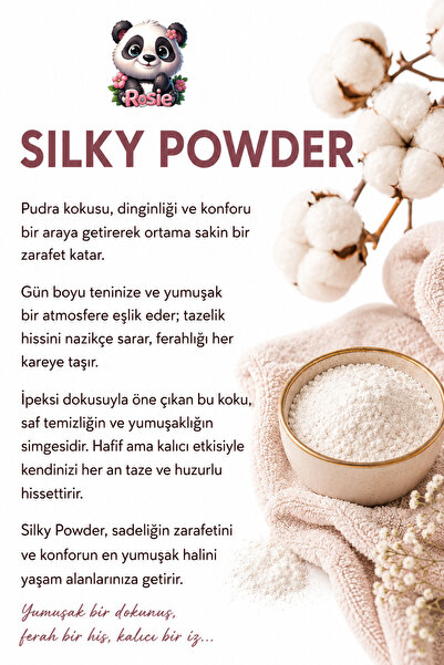Rosie Silky Powder 250 ml Sprey Ortam ve Kumaş Kokusu, Bebek Pudrası Kokulu Ev ve Tekstil Parfümü