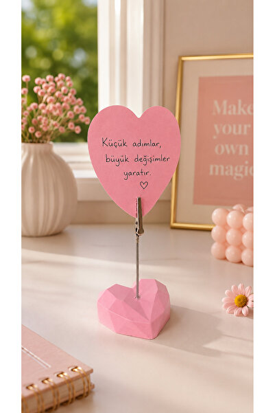 Mithbox Pink Crystal Heart Photo Holder Note Holder