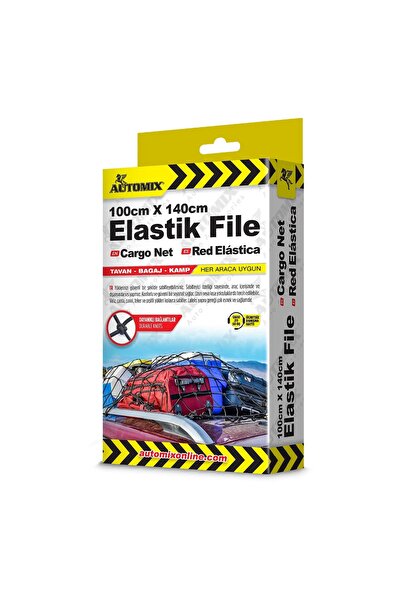 Automix Elastik Bagaj Filesi 100x140 cm (50x60 cm'den Esner) Siyah