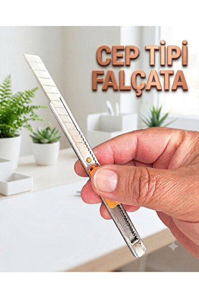 KL HOME Cep Tip Falçata Snap-off Bıçak - Ince Cep Tip Metal Maket Bıçağı Falç...